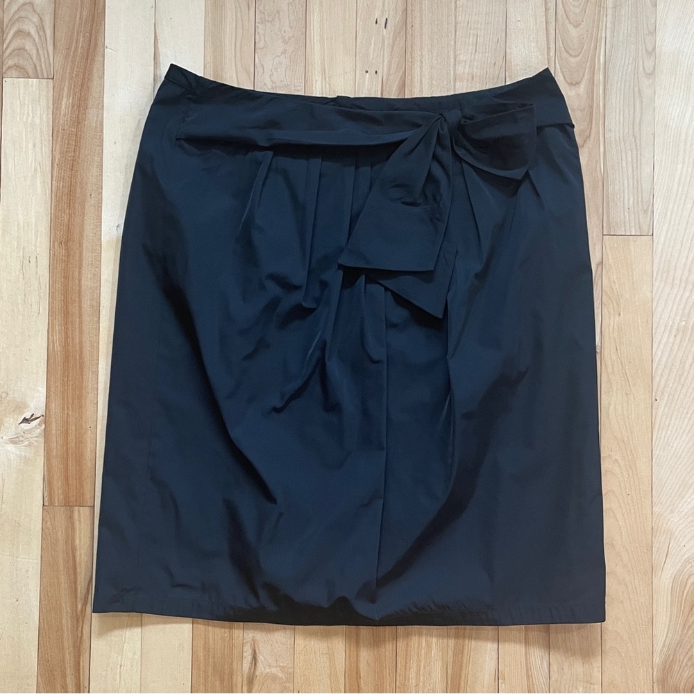 Lida Baday Canadian Designer Stylish Black Statement Bow Tailored Skirt - Sz 8